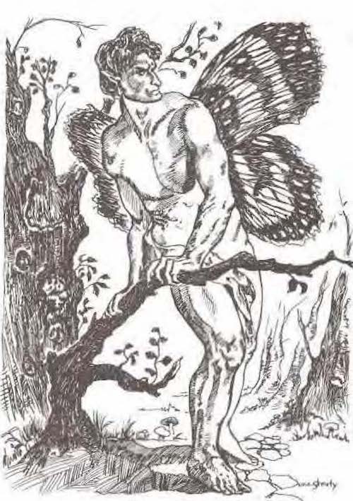 Butterfly-winged fae illustration from Ars Magica: Faeries