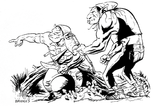 Illustration of two rock faeries from Werewolf's Rage Across New York